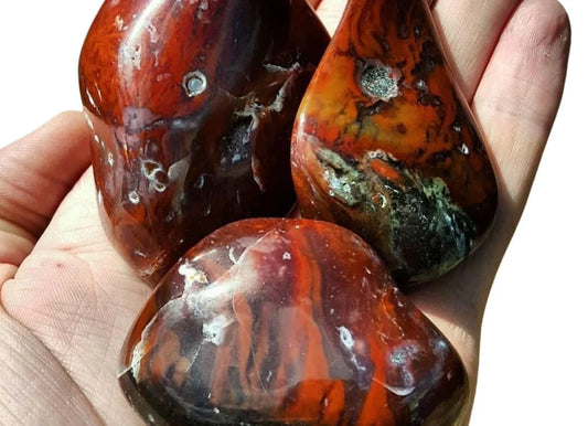 Flame Agate Palm Stone