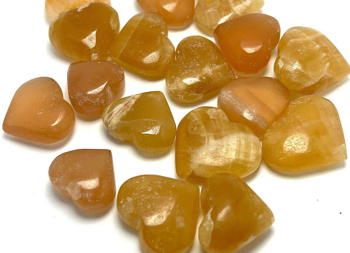 Honey Calcite Heart